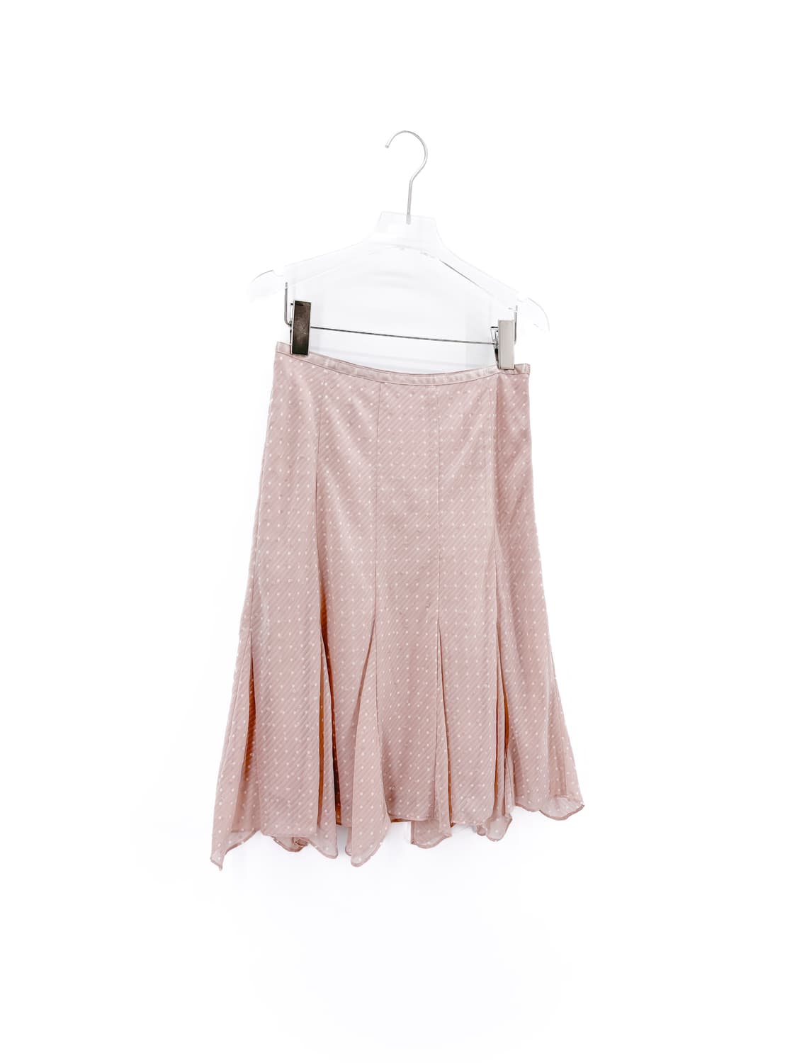 빈티지 핑크 도트 미디 스커트 상품이미지4