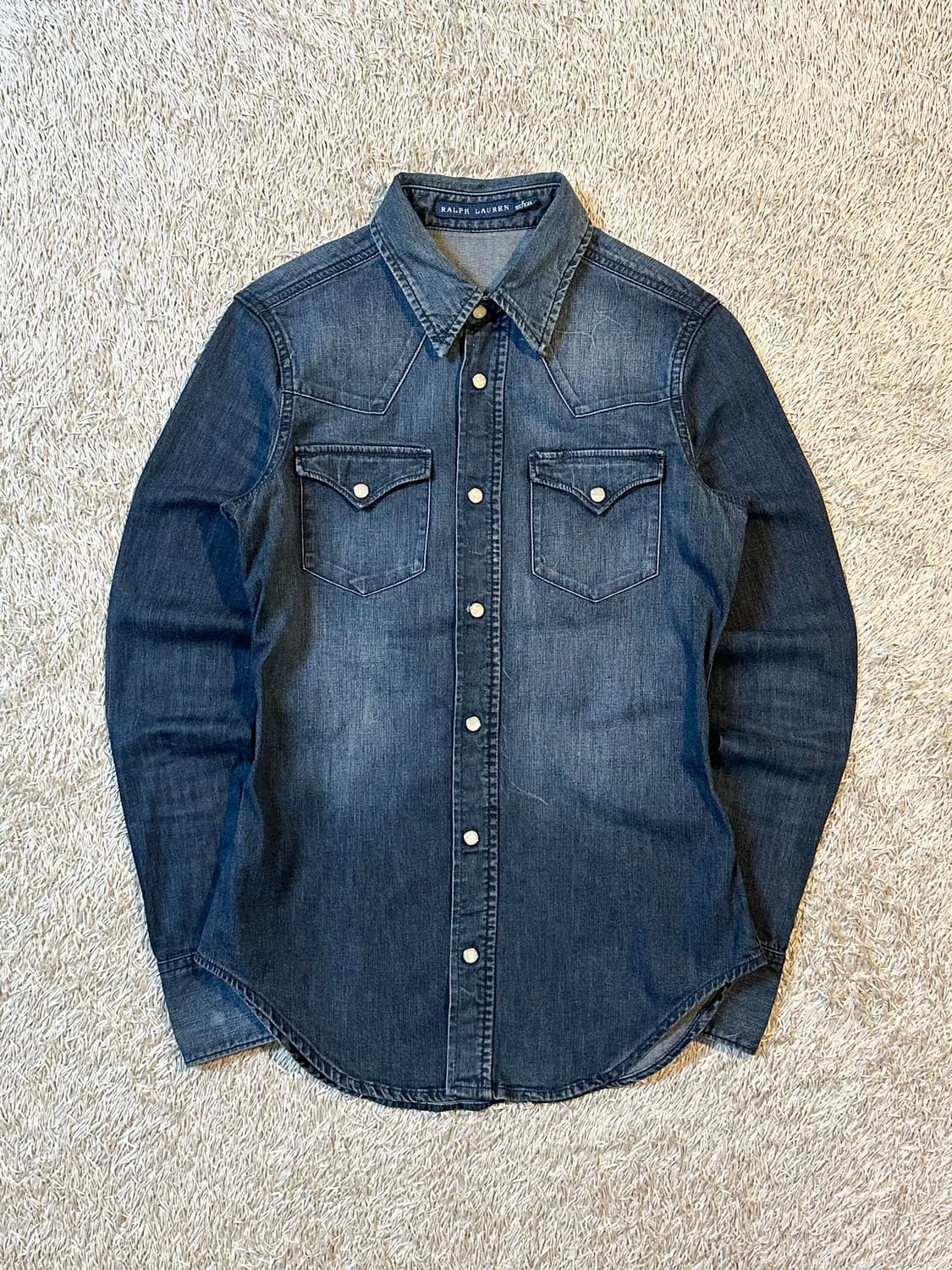 폴로 랄프로렌 신형 투포켓 웨스턴 데님셔츠 진청 상품이미지1