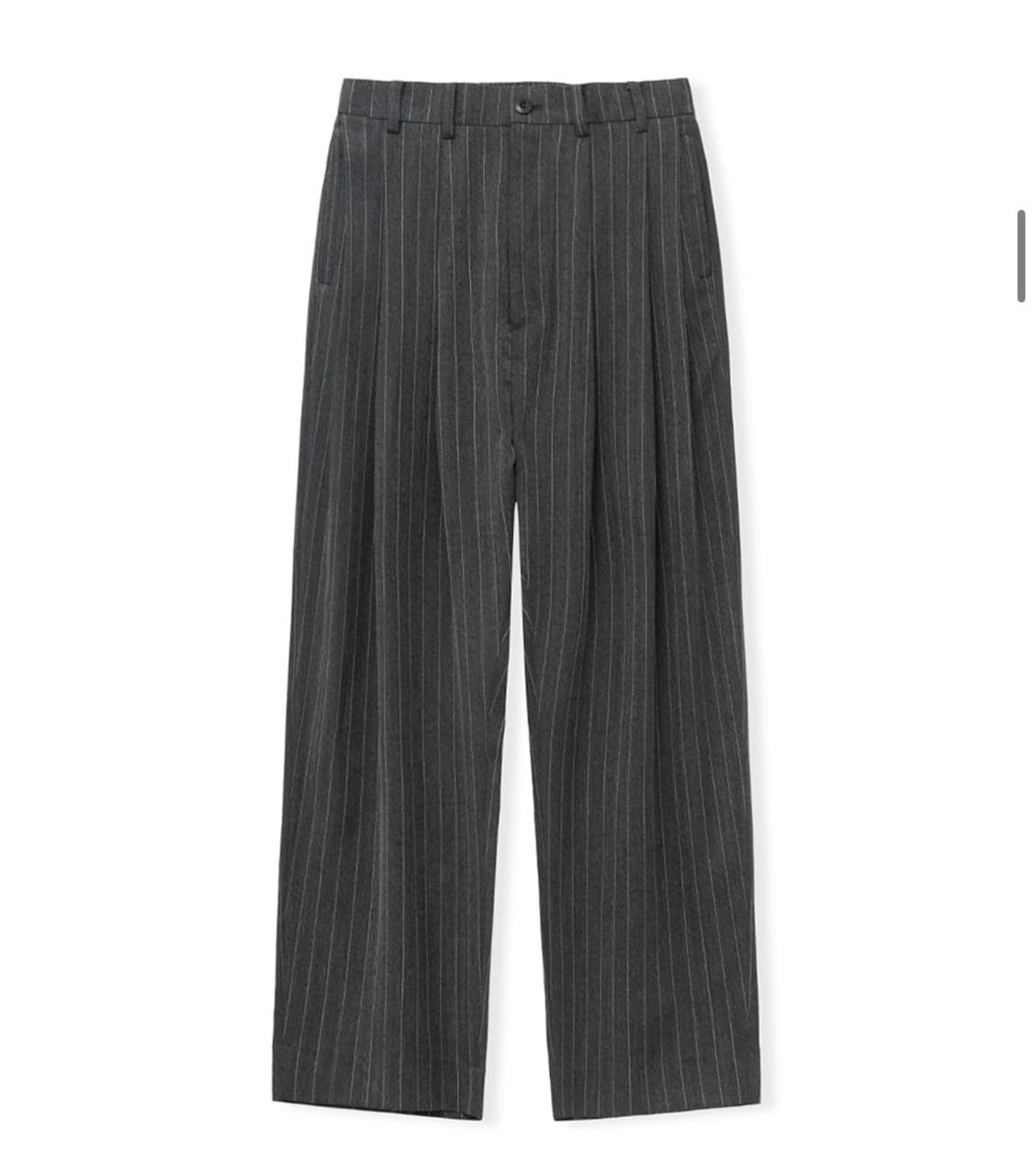 노운 와이드 테이퍼드 팬츠 스트라이프 차콜 2사이즈 상품이미지1
