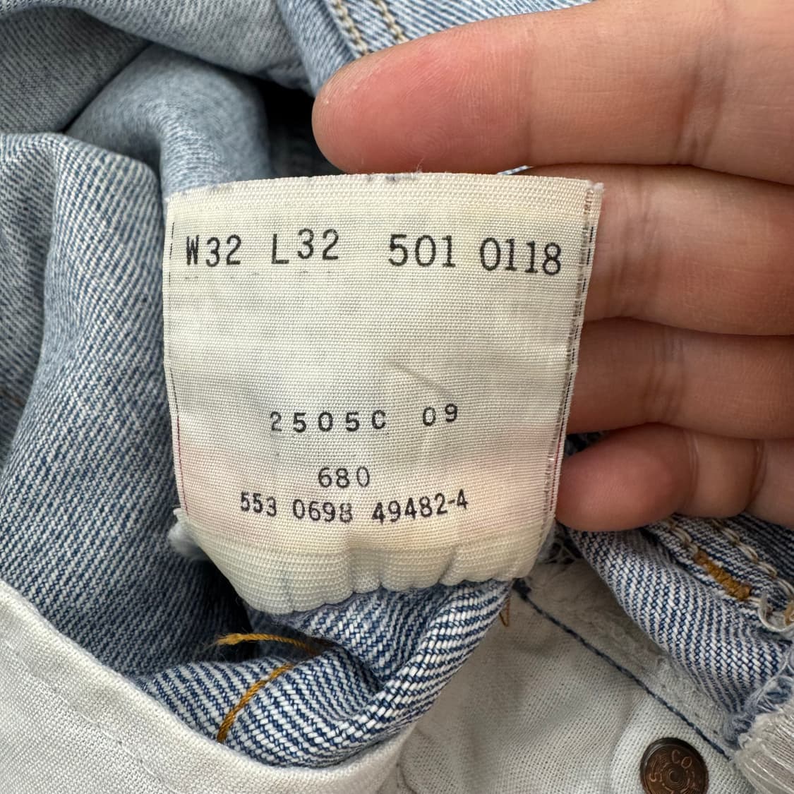 90s 리바이스 501 패치워크 데님 made in USA (30)  상품이미지9