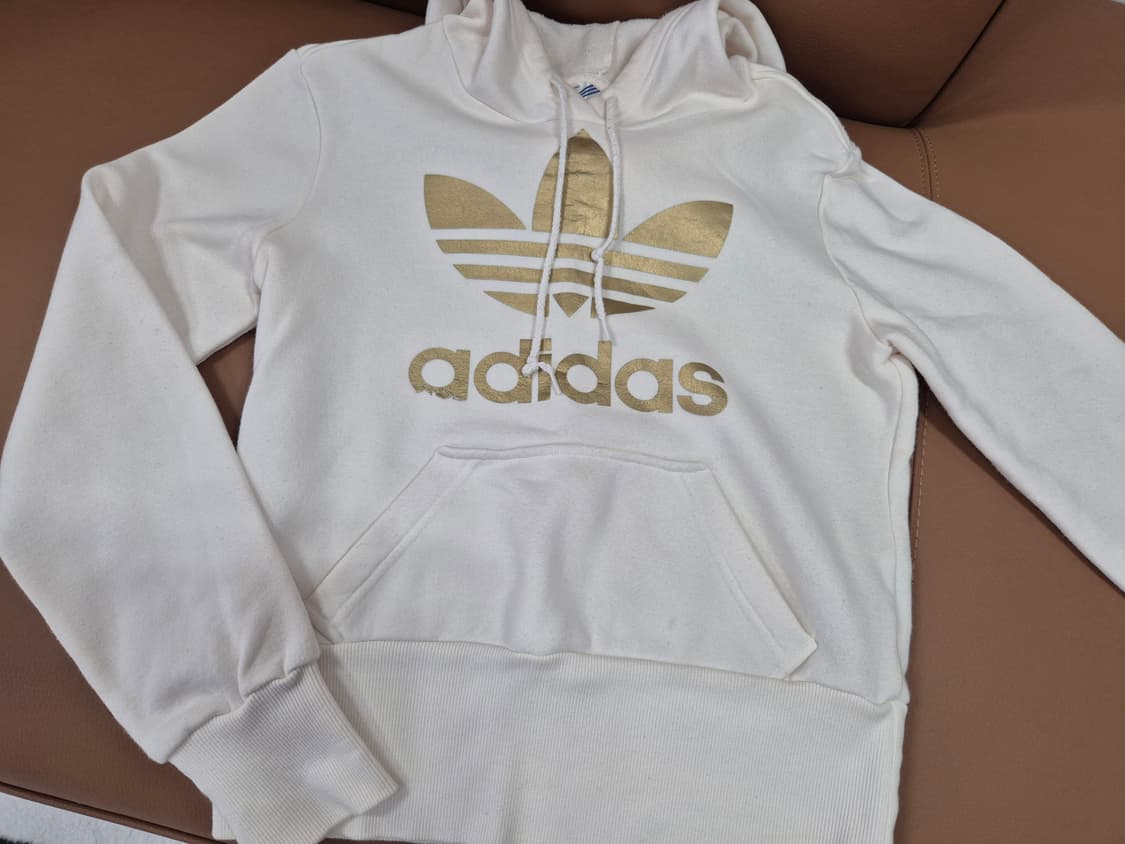 아디다스 파이어버드 빅로고 기모후드티 90(골드 트레포일) 상품이미지5