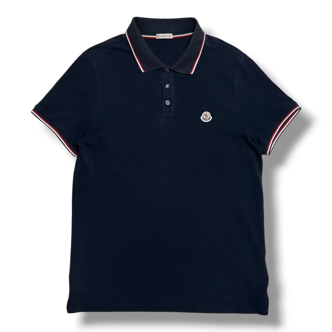 Moncler 정품인증 네이비 카라 반팔티 상품이미지1