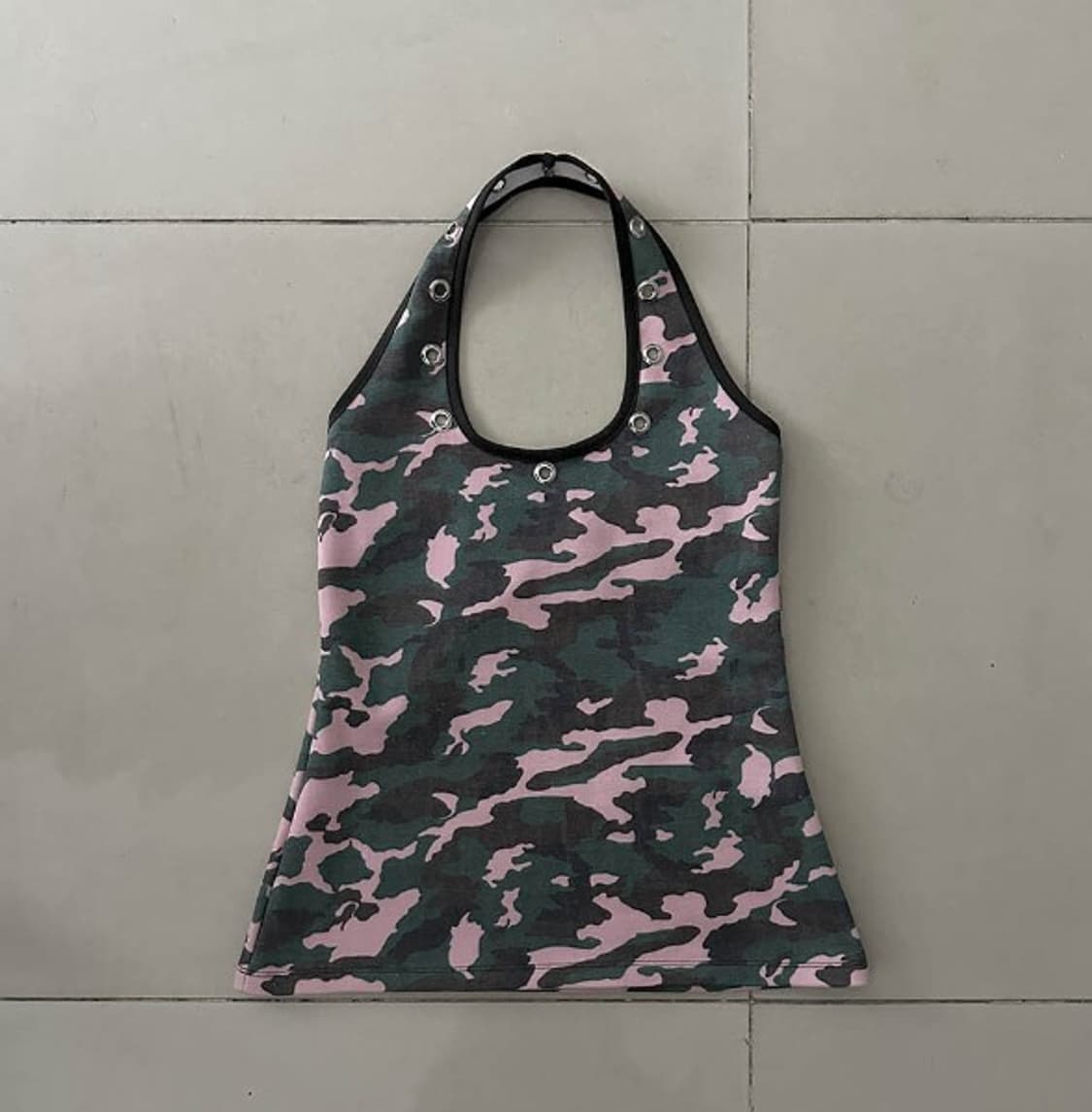 Eyelet halter sleeveless 상품이미지1