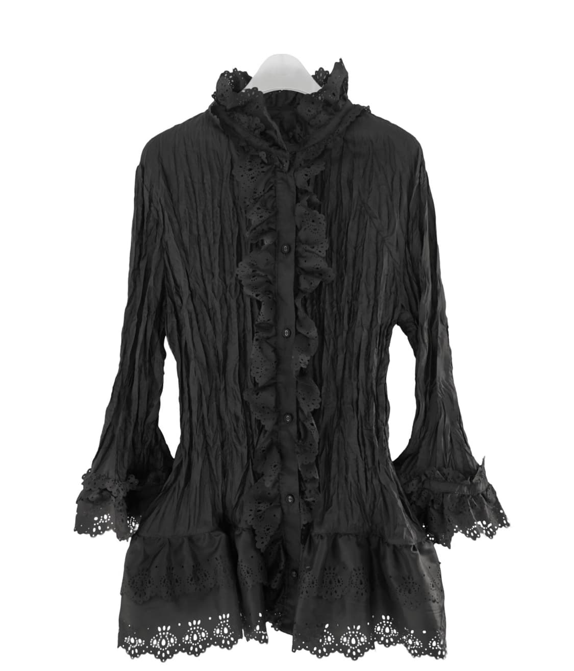 에옹쓰 러플셔츠 블랙 새상품 상품이미지1