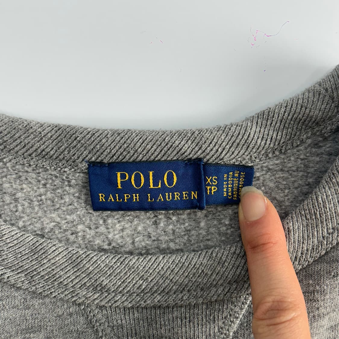 Polo 폴로 화이트 로고 그레이 맨투맨 상품이미지5