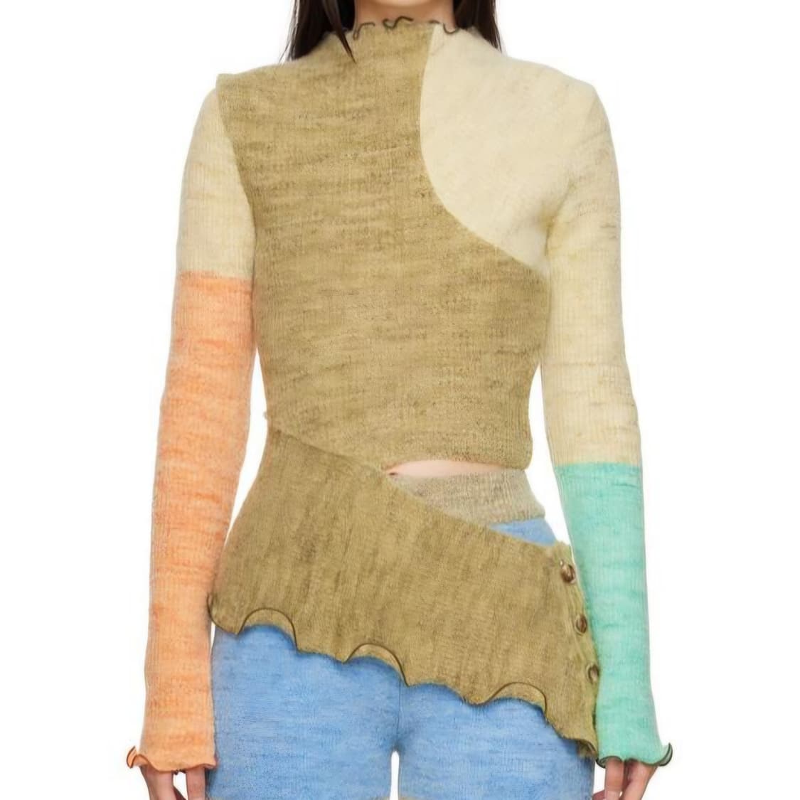 앤더슨벨 컬러블록 니트 탑 / 여성 니트/ 여자 니트  상품이미지2