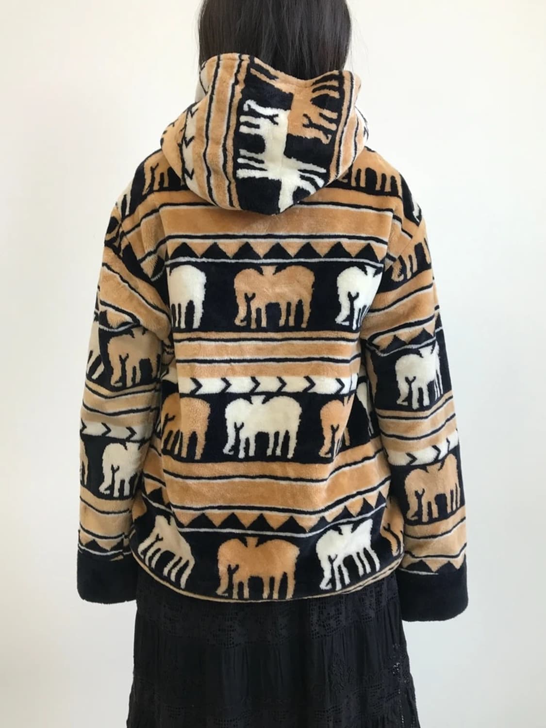 Selection Elephant Pattern Fleece Hoodie 상품이미지4