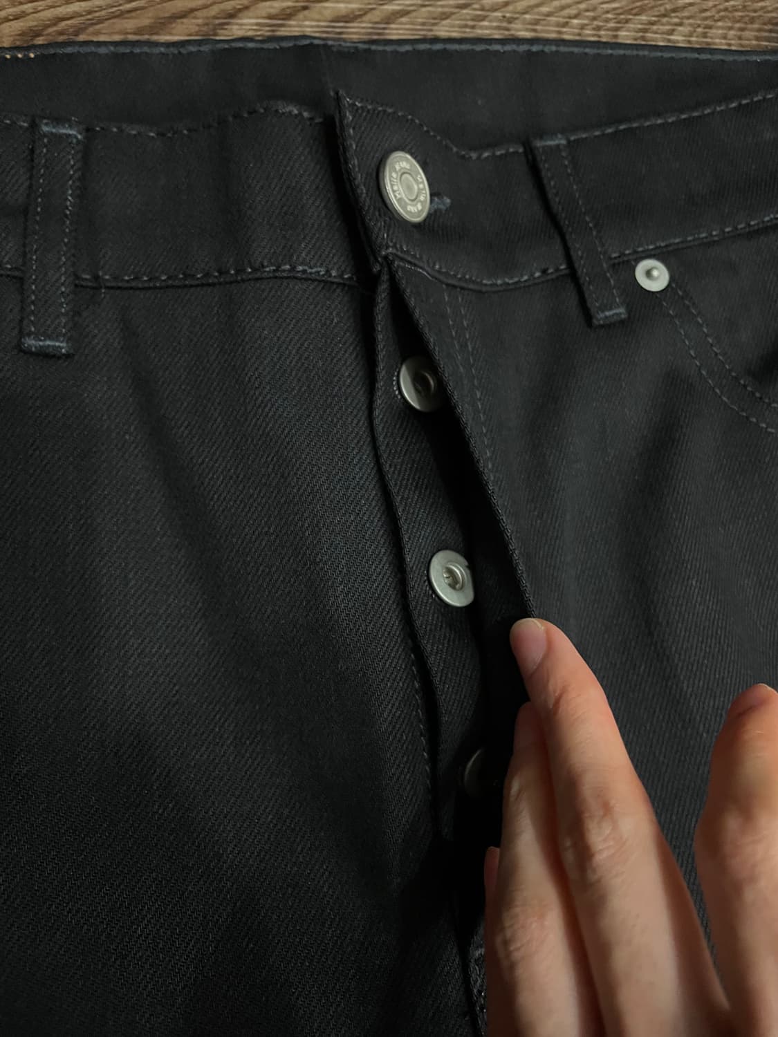hallaveshje 블랙 데님 팬츠 블랙진 생지 상품이미지5