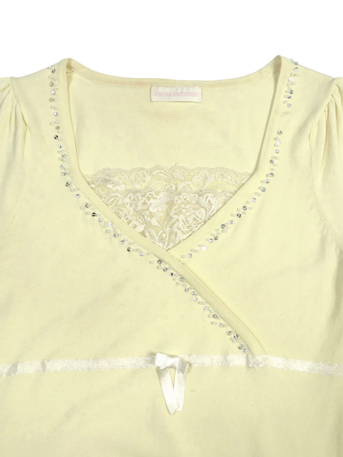 lace trim wrap knit top  상품이미지2