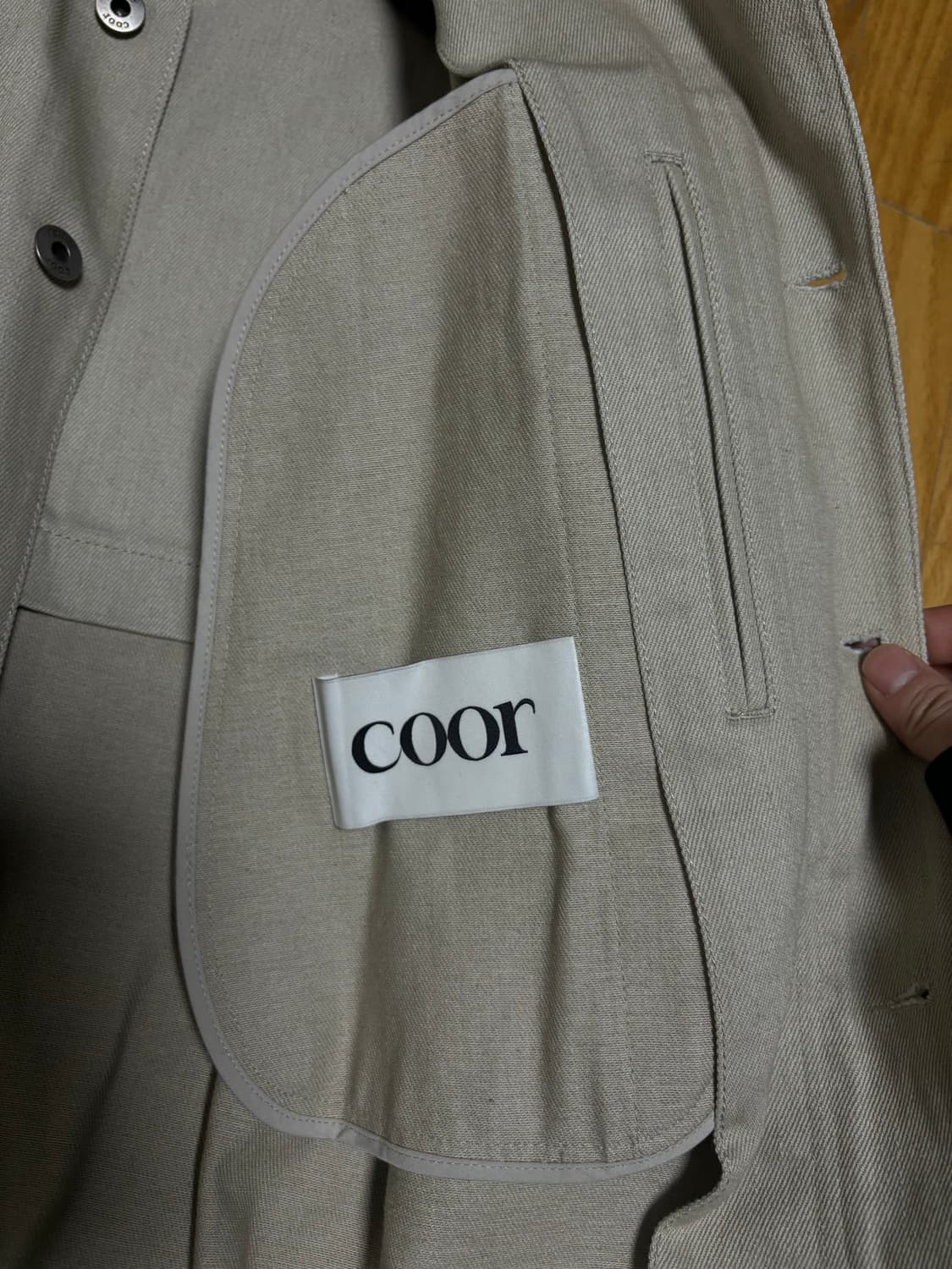 쿠어 레더 패치워크 필드 자켓 샌드 베이지 L사이즈 상품이미지3