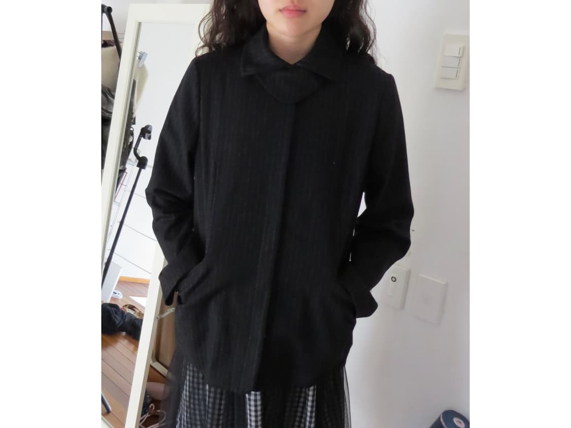 유니크 넥라인 네이비 자켓 상품이미지2