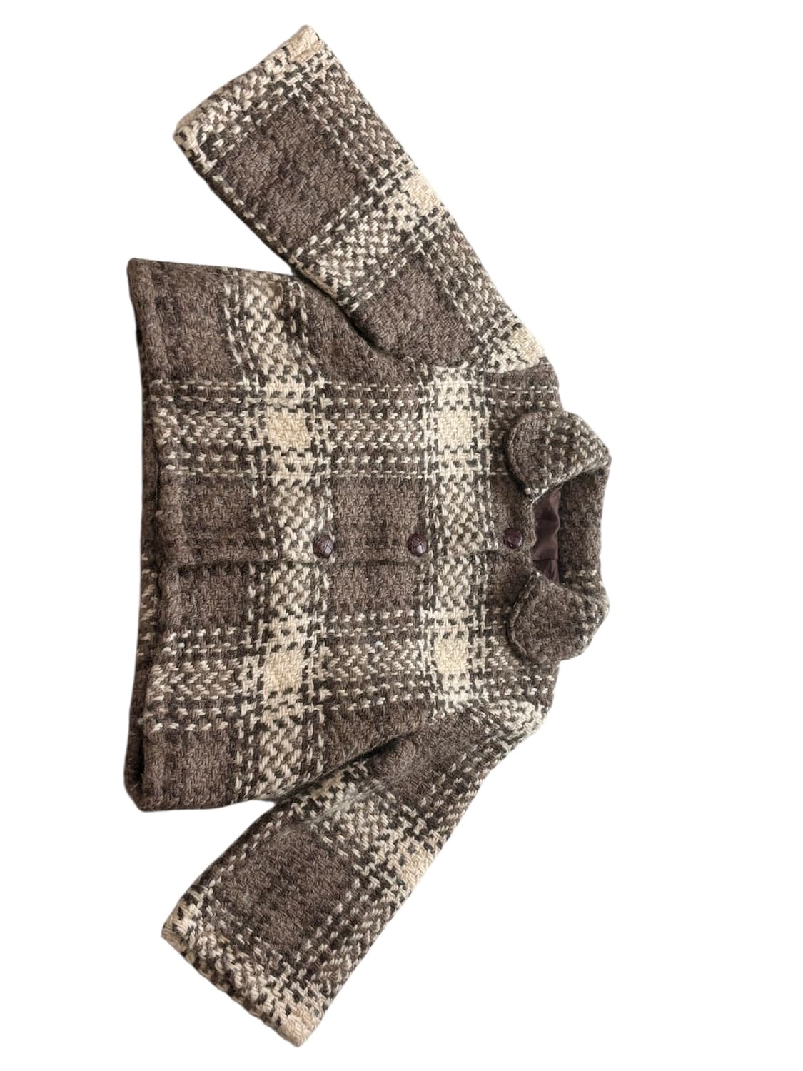 일브 초코체크 울코트 숏코트 판초 케이프 모리걸 페어리 하구미 사와코 상품이미지2