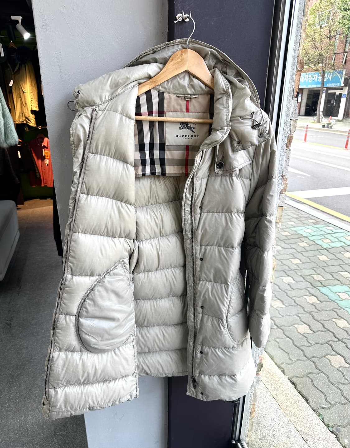 L/ 버버리 구스다운 벨티드 롱패딩 점퍼 상품이미지5