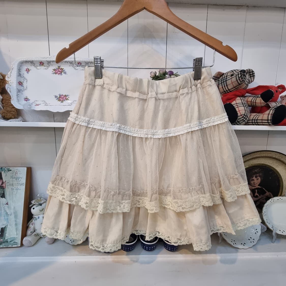 Axes femme(악시즈팜므) 아이보리 레이스 튜튜 스커트 상품이미지1