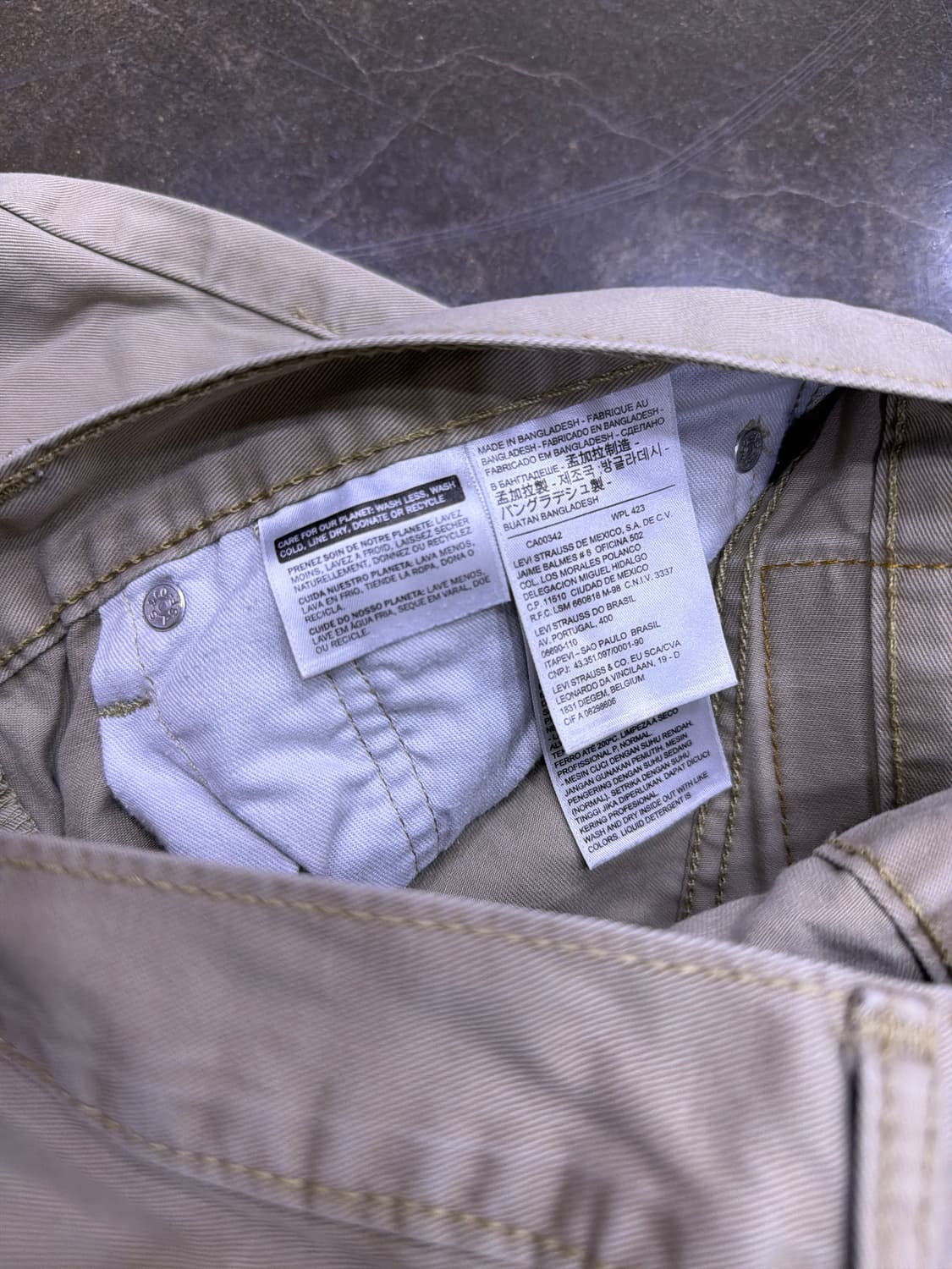 리바이스 511 슬림핏 베이지 코튼팬츠 34 상품이미지8