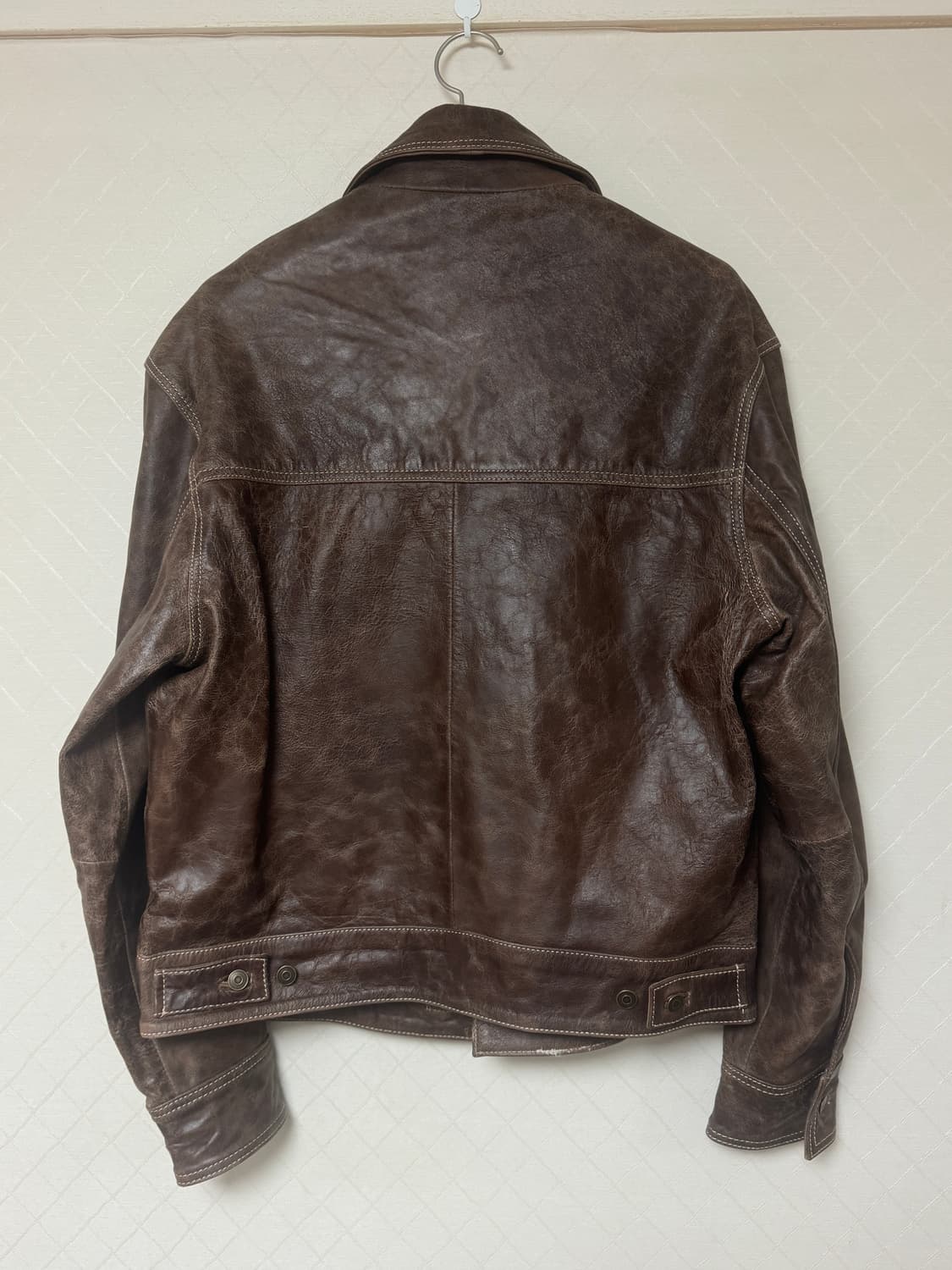 자라 워싱 레더 자켓 S 판매 상품이미지4