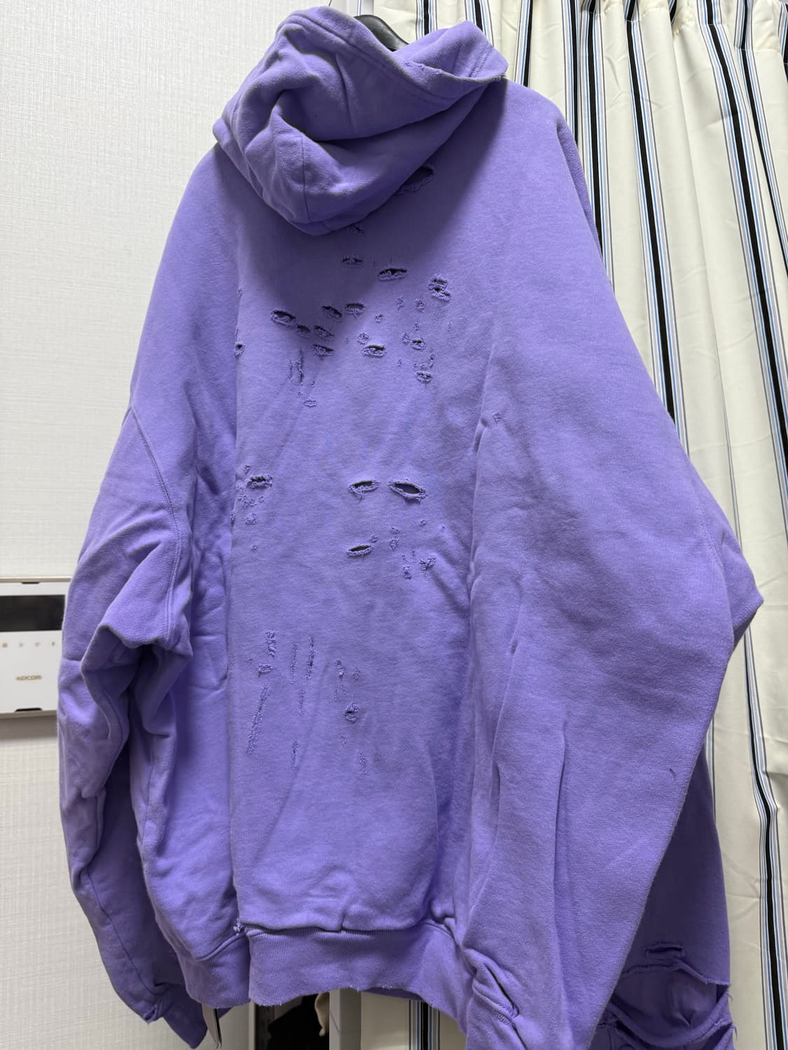 발렌시아가 디스트로이드 후드 퍼플 컬러, S 상품이미지2