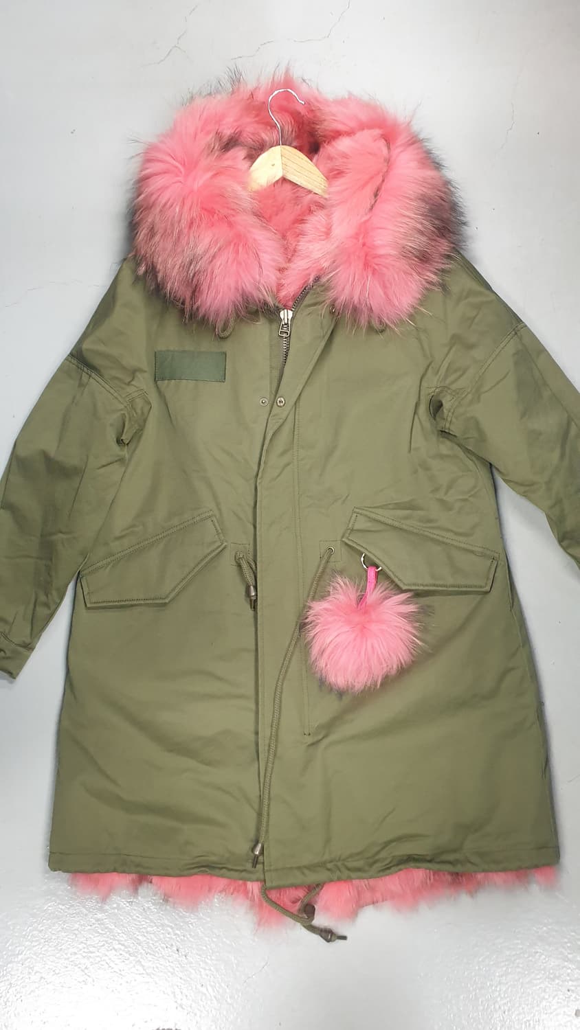 엣지 핑크 폭스털 야상 점퍼 66 상품이미지2