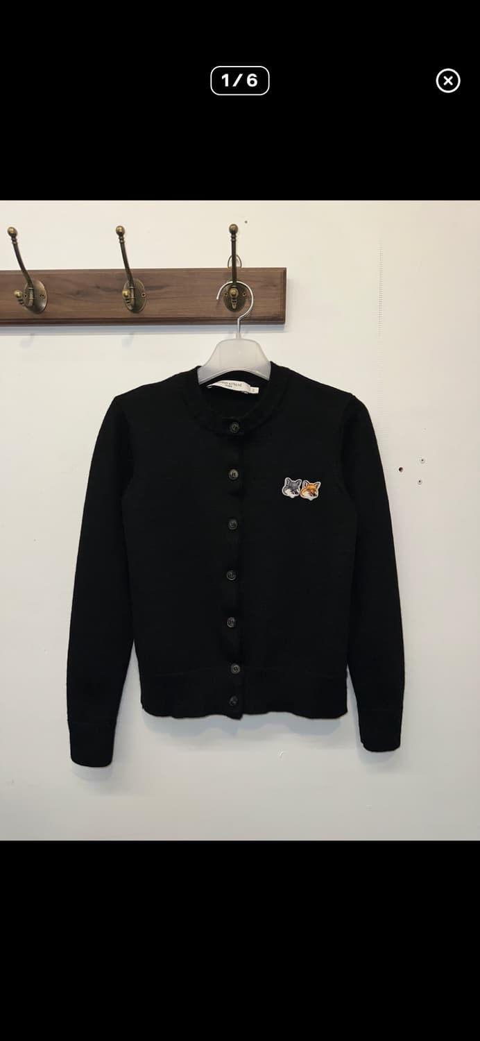 메종키츠네 더블 폭스 헤드 가니건 XS 블랙 상품이미지1