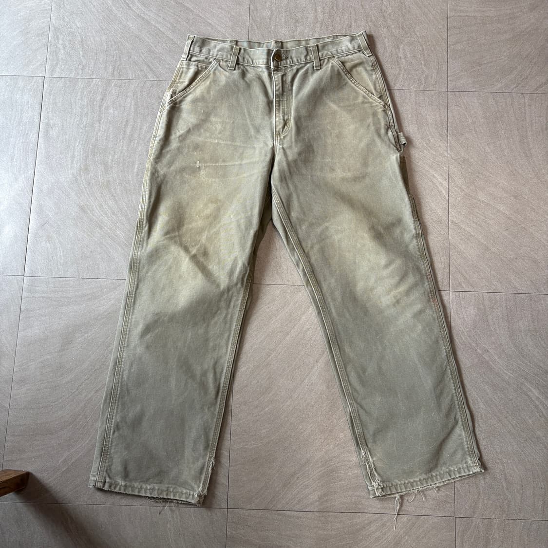 칼하트 정품 오리지널 모스 그린 카펜터 팬츠 상품이미지5