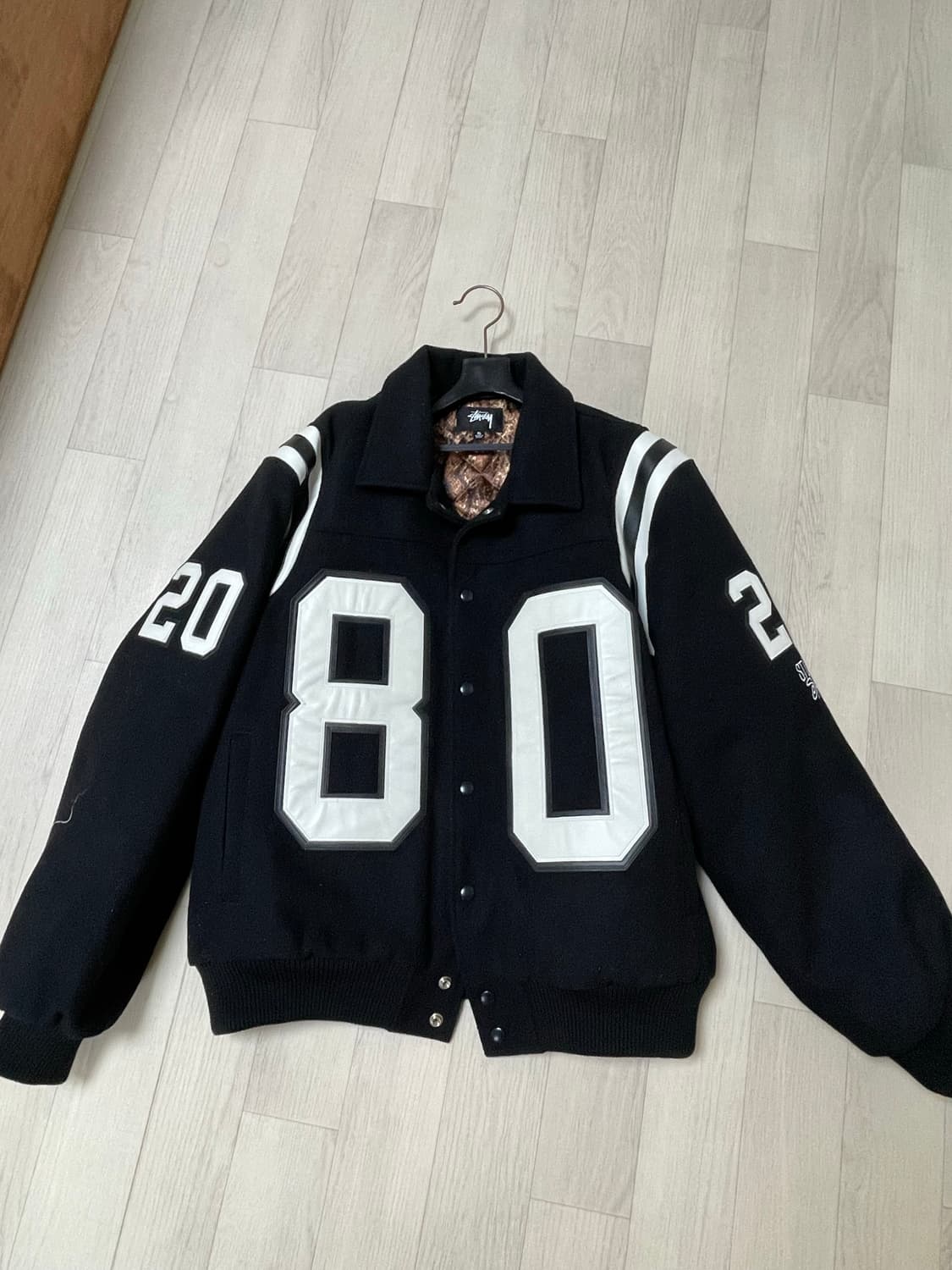 [XL]스투시 울 80 바시티자켓 블랙 상품이미지2