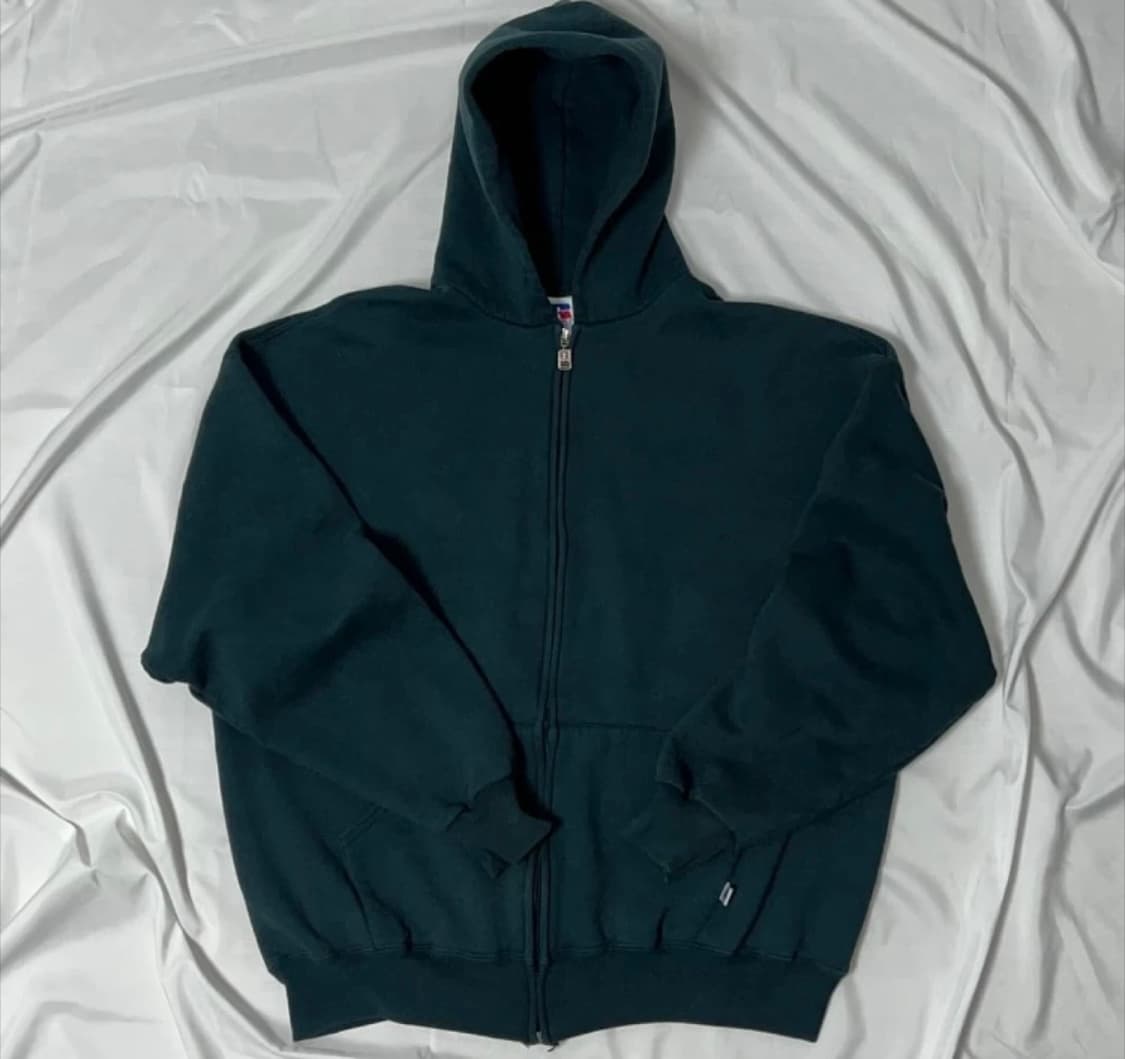90s 러셀 후드집업 xl 페이디드 그린 상품이미지1