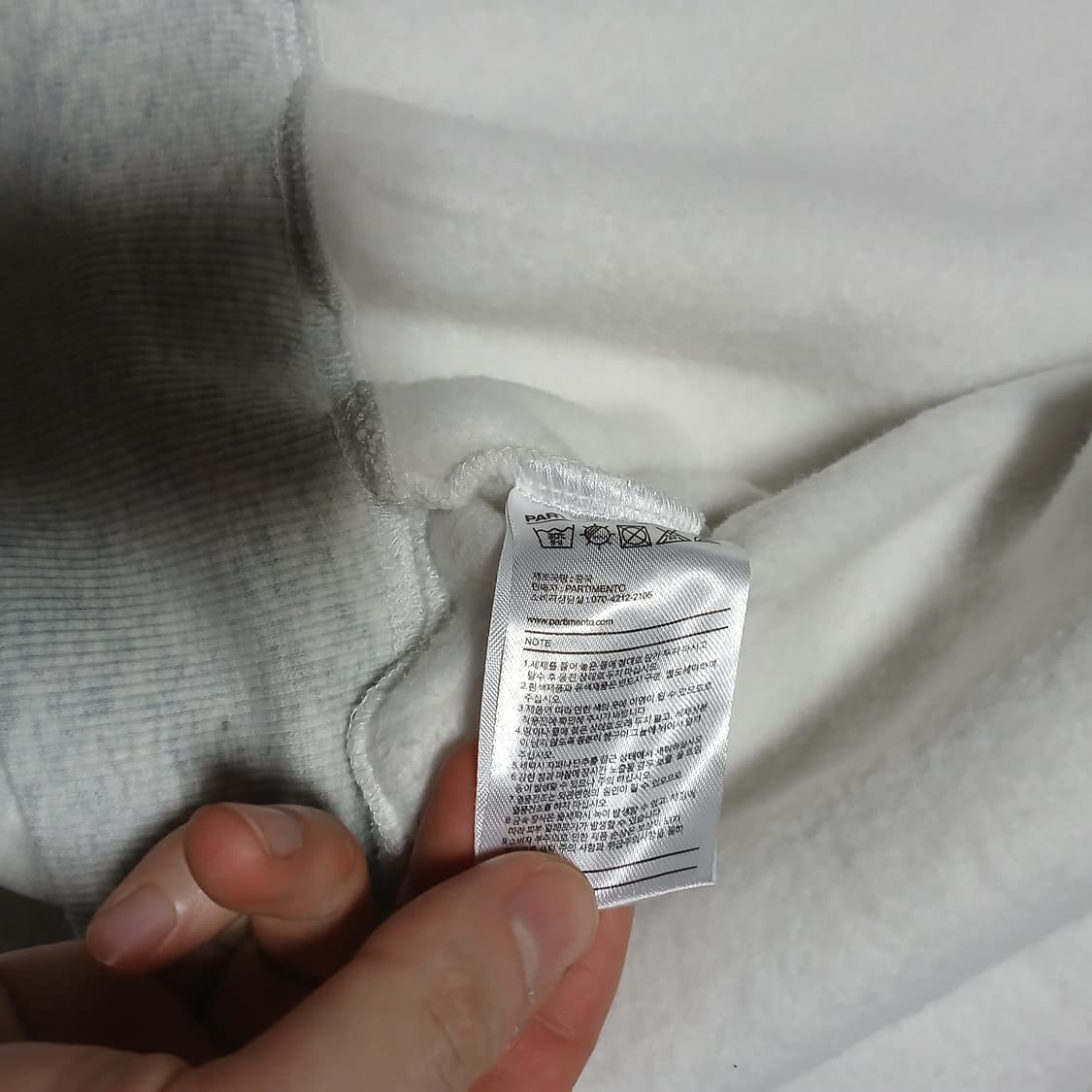 파르티멘토 로고 크롭 우먼 기모 맨투맨 멜란지 후드집업 상품이미지8