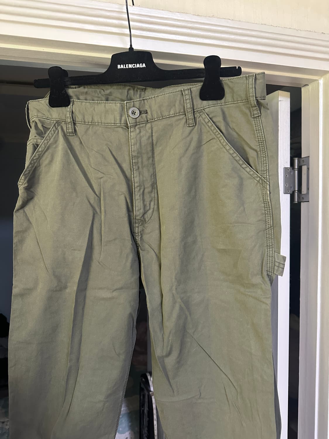 [L] 재팬 유니클로 싱글니 카펜터 팬츠 카키 상품이미지2