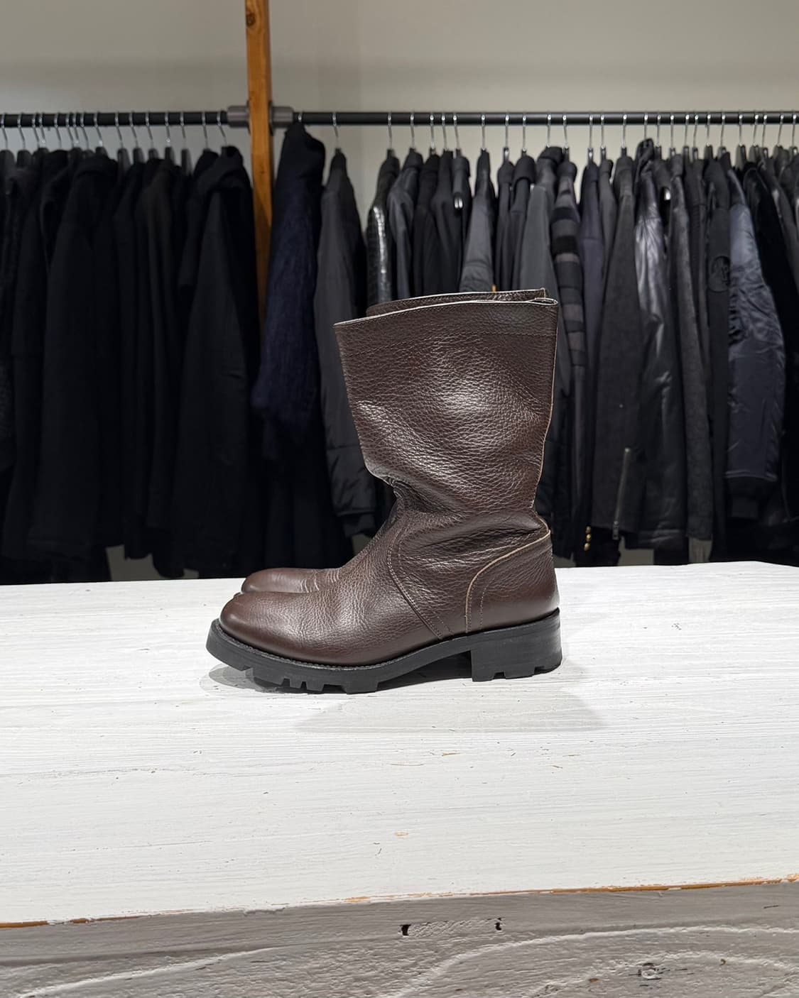 질샌더 브라운 레더 미들 부츠 상품이미지6