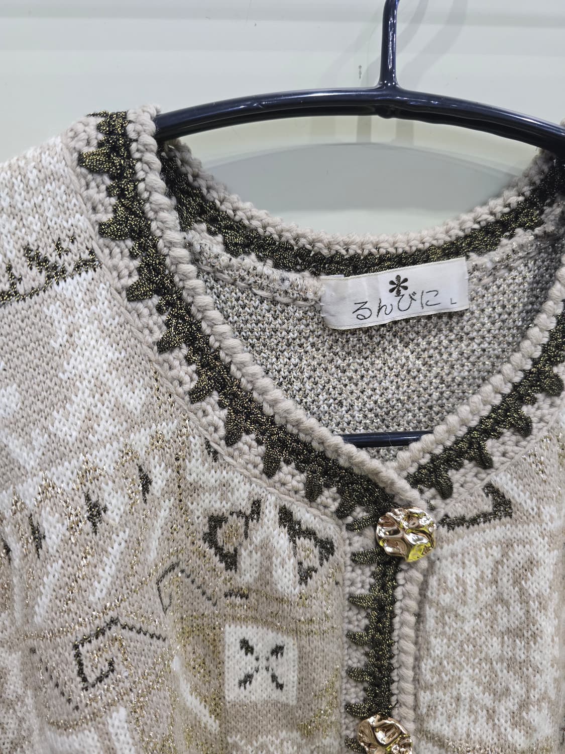 [룸비니] 일본 빈티지 패턴 울 가디건 상품이미지4