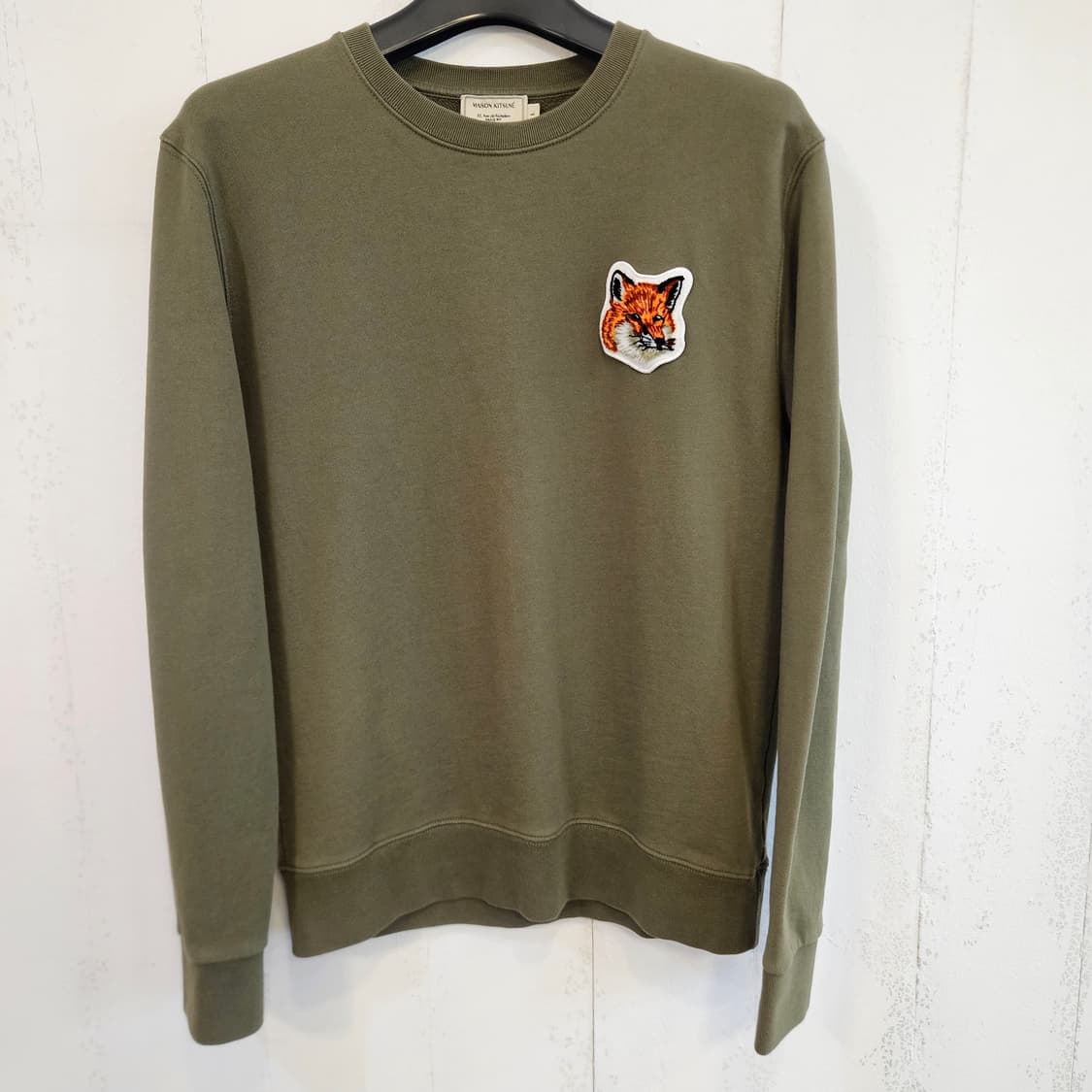 메종키츠네 폭스 패치 맨투맨 L 올리브 상품이미지1