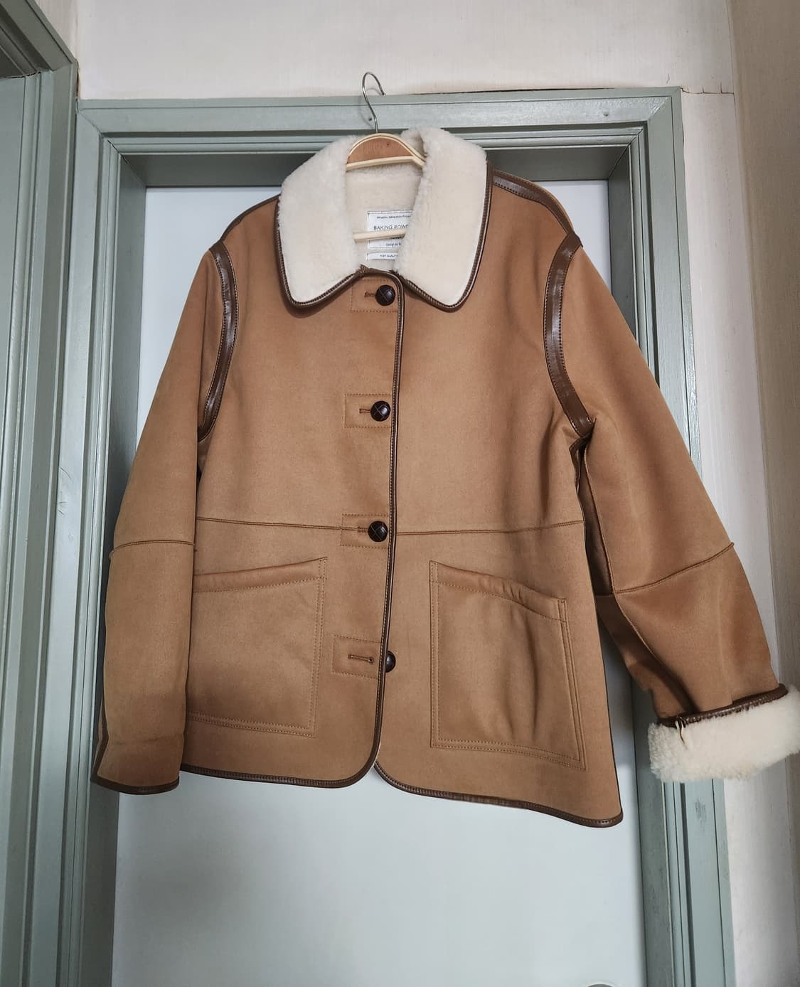 베이킹파우더 도매브랜드 리버시블 양털 하프 무스탕 상품이미지4