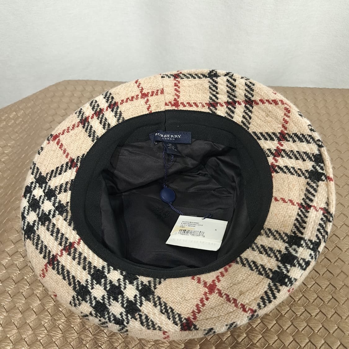 레어 빈티지 버버리 노바체크 램스울 버킷햇 P1988 상품이미지5