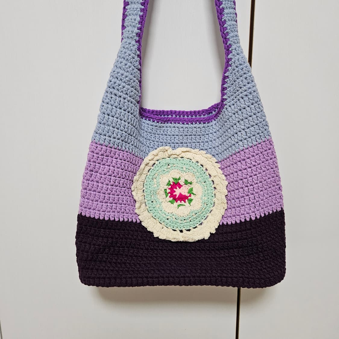 핸드메이드 플라워 모티브 뜨개 니트 가방 상품이미지2