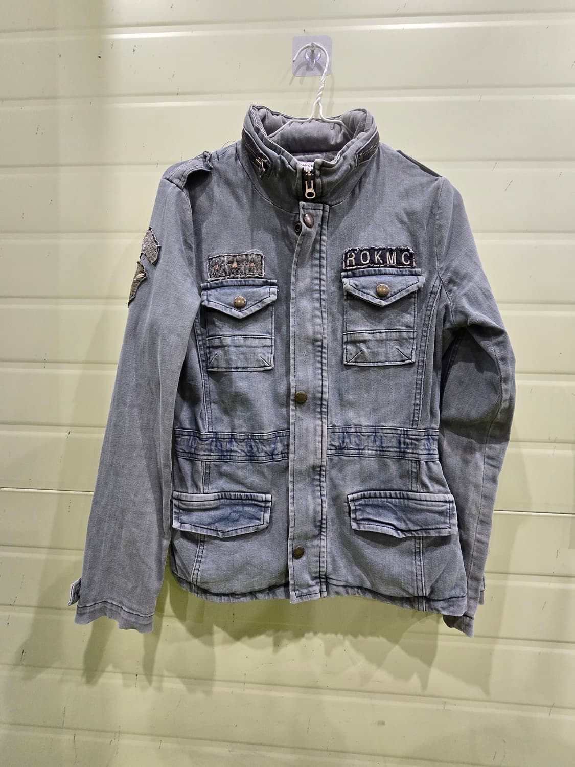 Young Storm 핀터깔y2k 스톰 쓰리스타 견장 데님자켓 상품이미지7