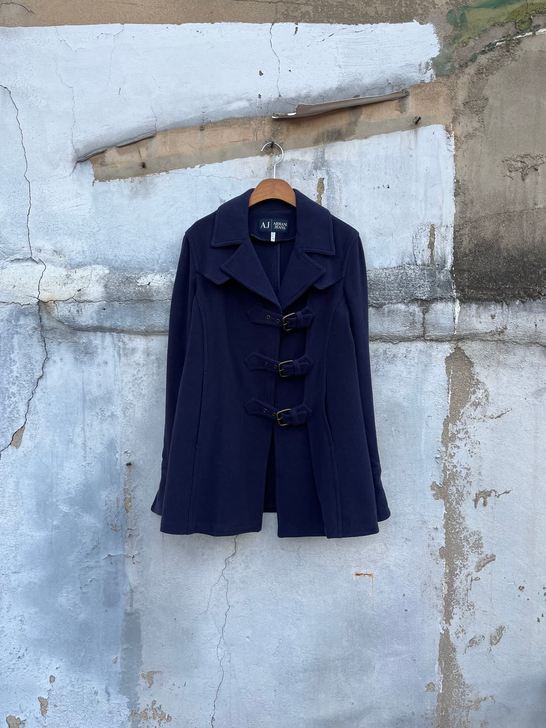 90s Armani Jeans Made in Italy 금속 버클 코트  상품이미지2