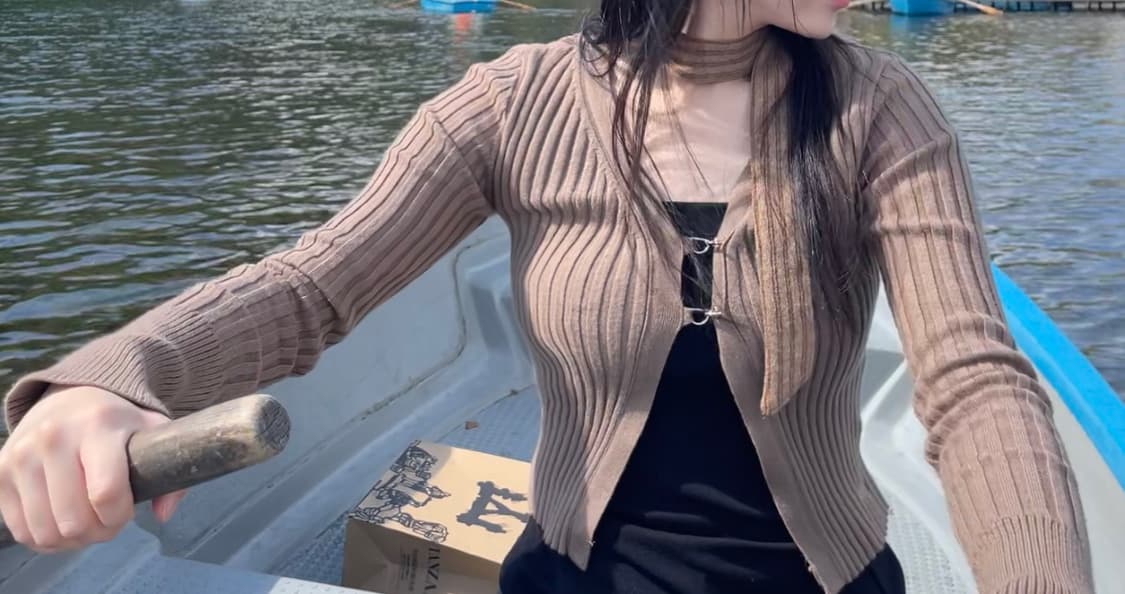 Yuse 브라운 가디건 상품이미지3