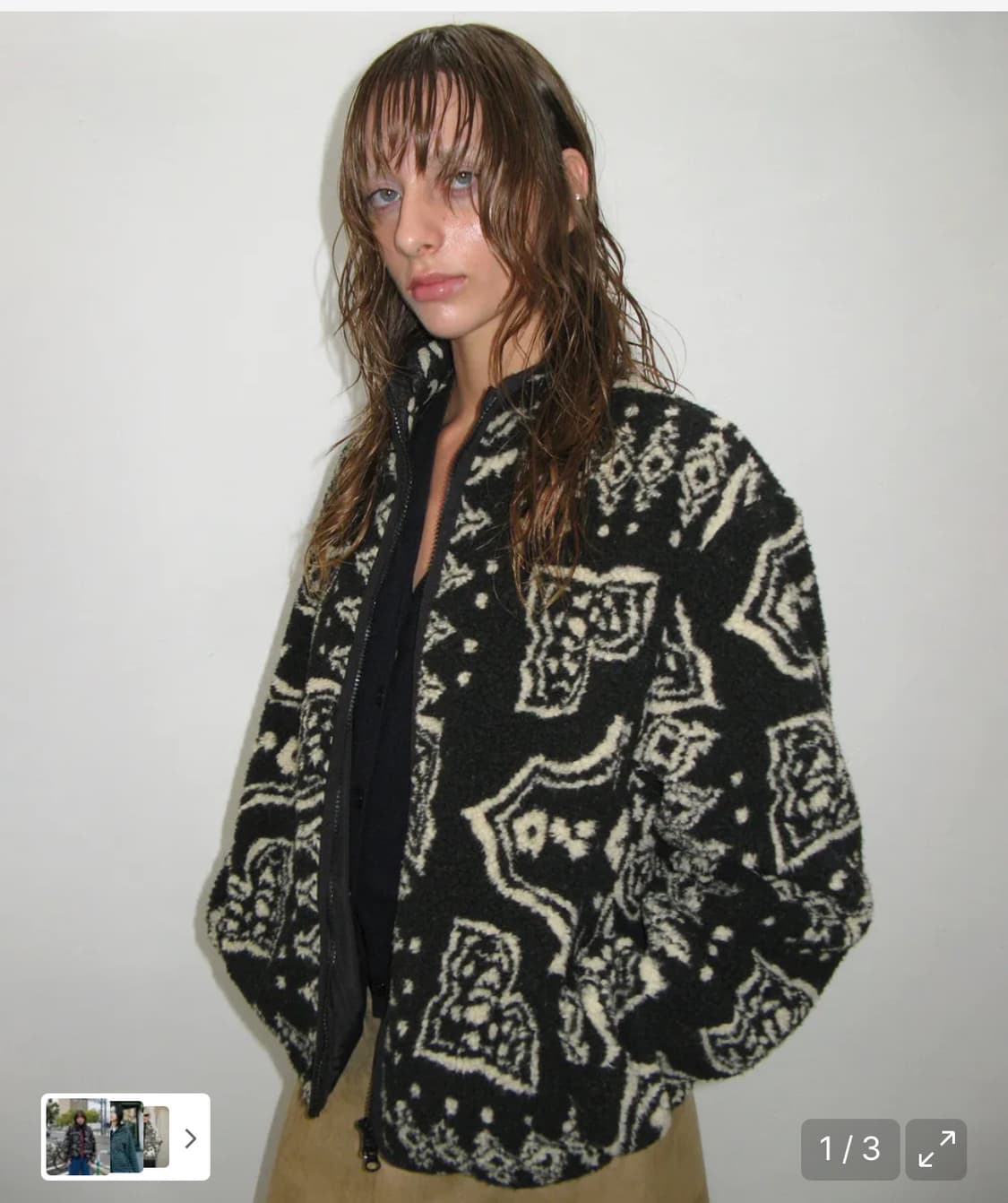 썬번프로젝트 Paisley Fleece Zip-up 플리스 집업 상품이미지1