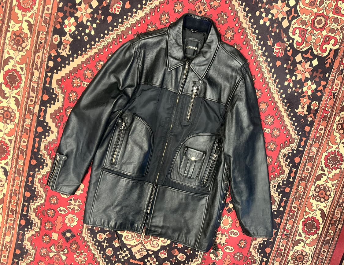 ( L ) 가죽코트 가죽카코트 레더자켓 워크웨어 가죽하프자켓 상품이미지6