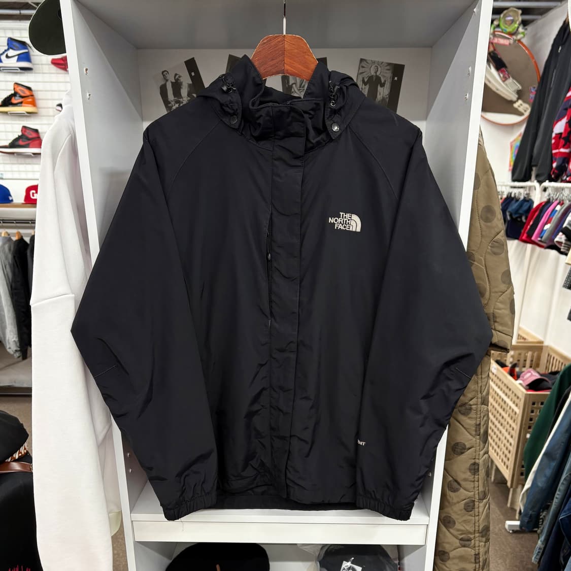 (M) 노스페이스 하이벤트 블랙 바람막이 후드 자켓 상품이미지1