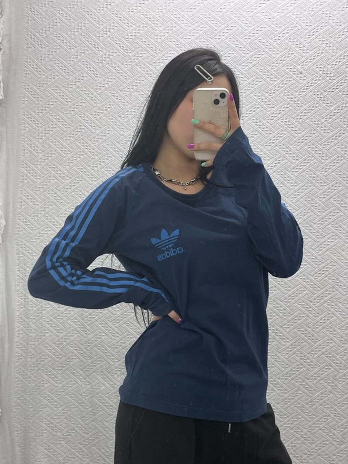 아디다스 스타디움 오리지널 블루 삼선 롱슬리브 100 C06890 상품이미지1