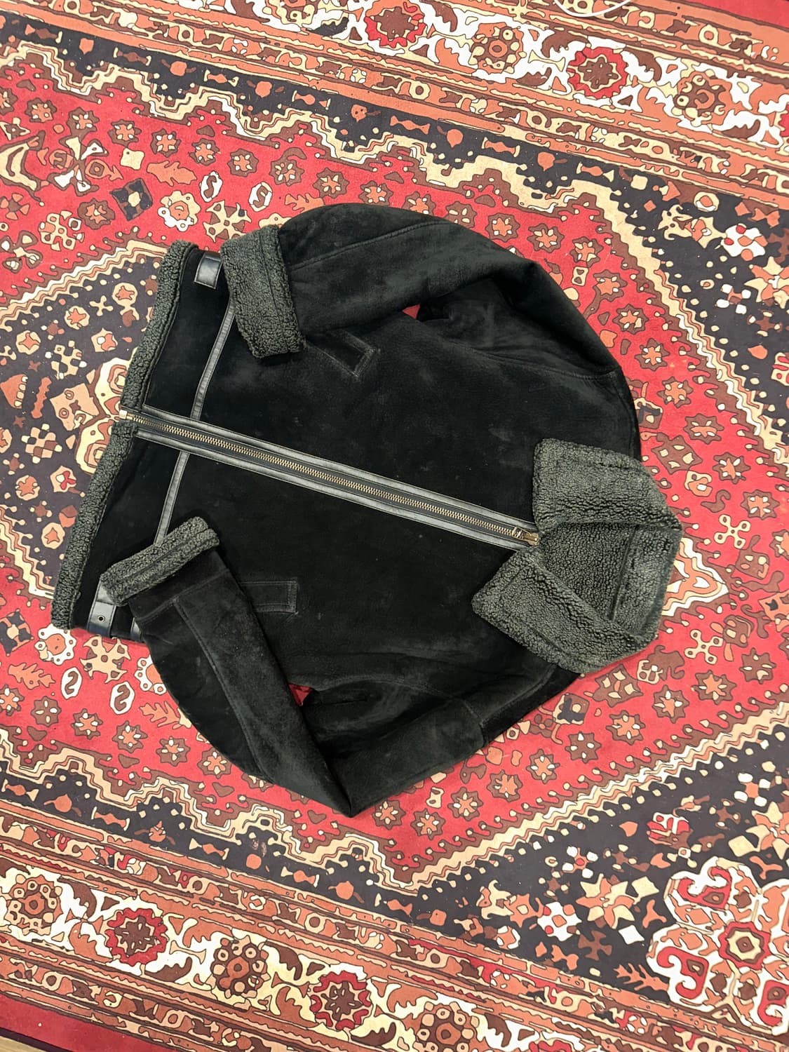 ( L-XL ) 스웨이드 무스탕 양가죽무스탕 가죽자켓 봄버자켓 b3 상품이미지5