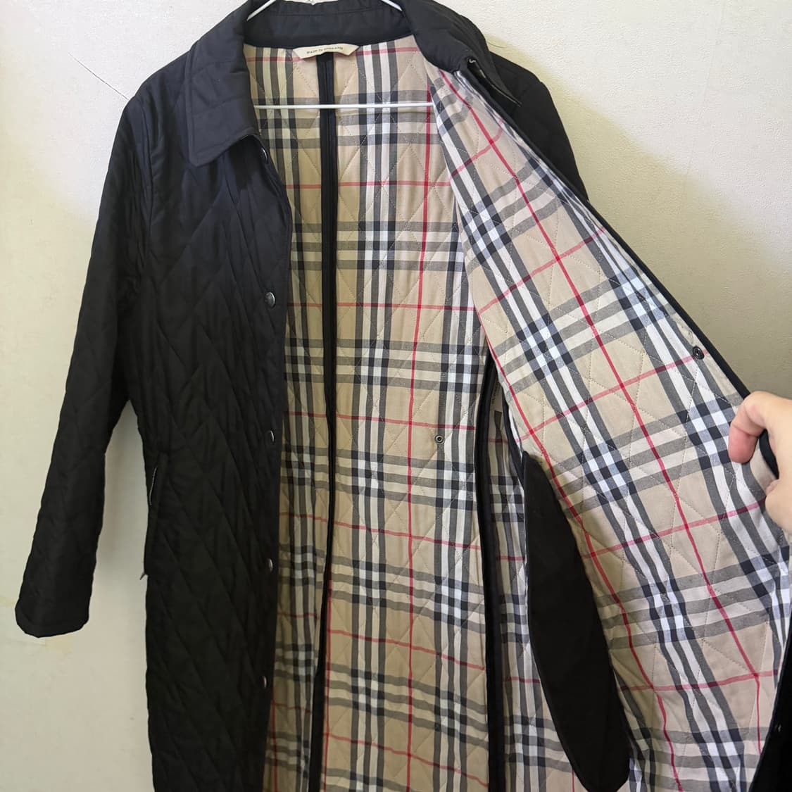 버버리 노바체크 퀄팅 롱 자켓 M (66-77) 상품이미지7