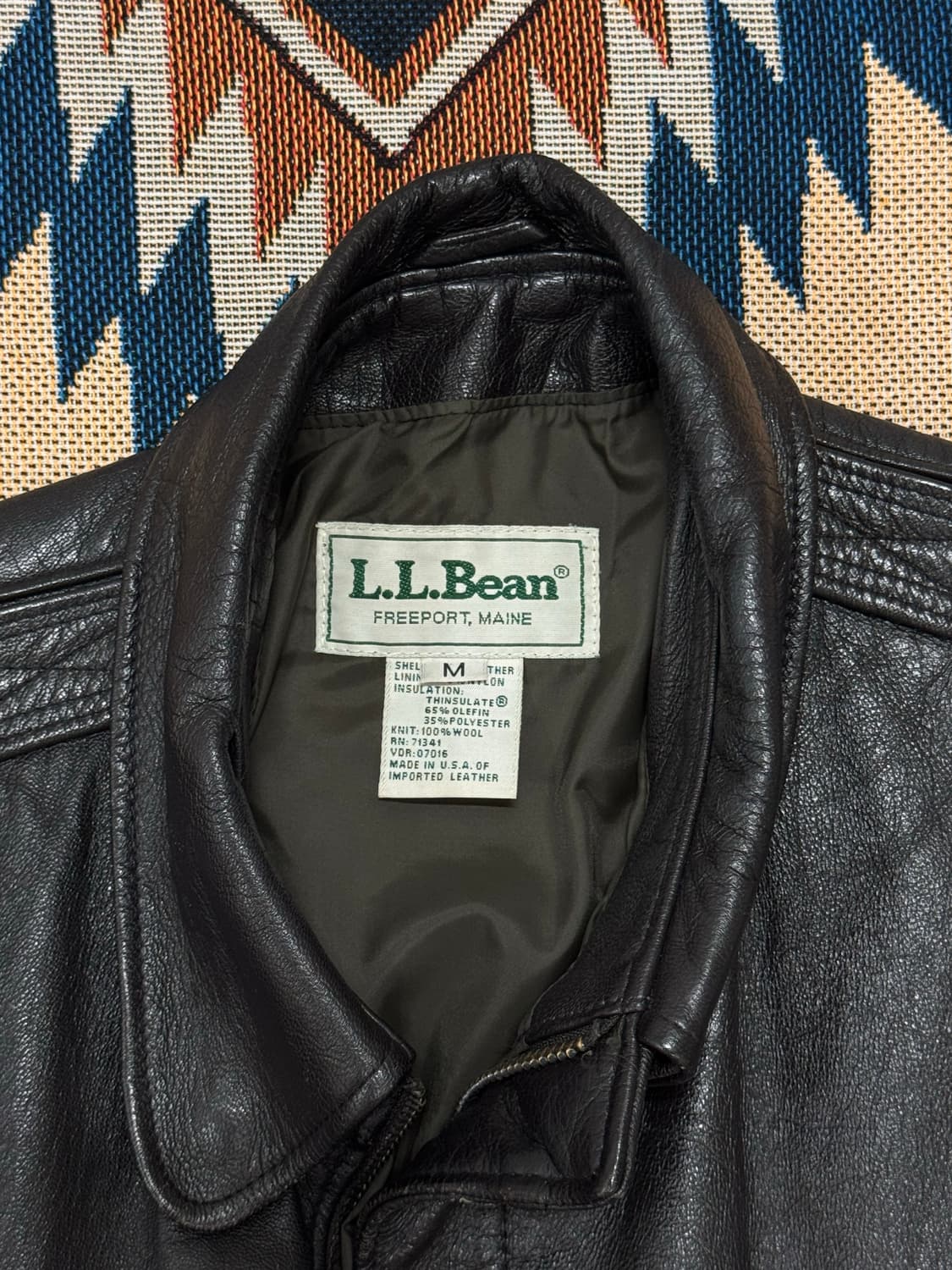 80s LL Bean A-2 플라이트 레더 자켓 M 상품이미지8