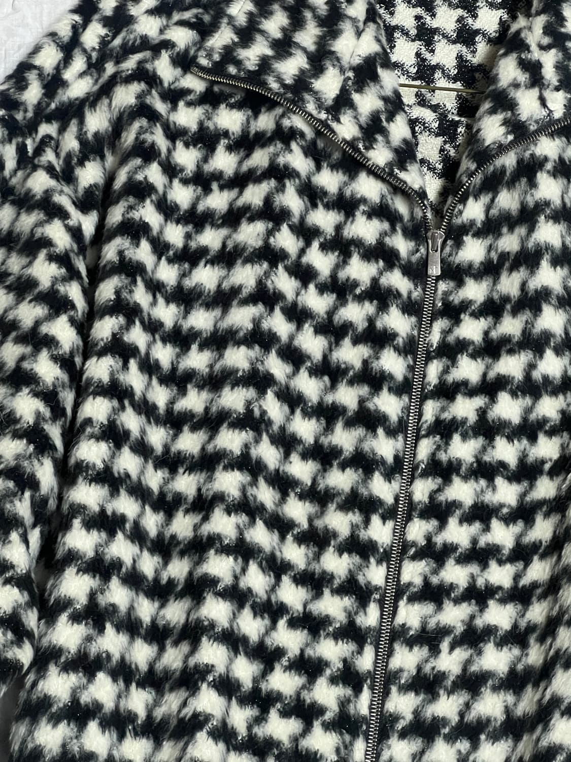 (1회착.다수연예인들 착용) 하운드 투스 퍼 자켓집업 상품이미지4