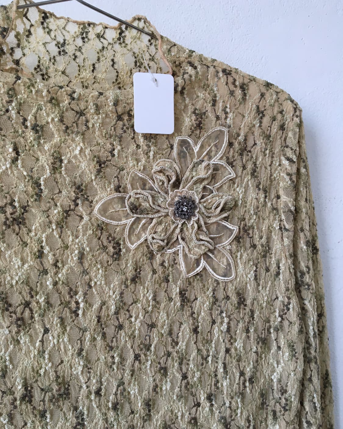 Corsage point lace high neck sleeve 상품이미지5