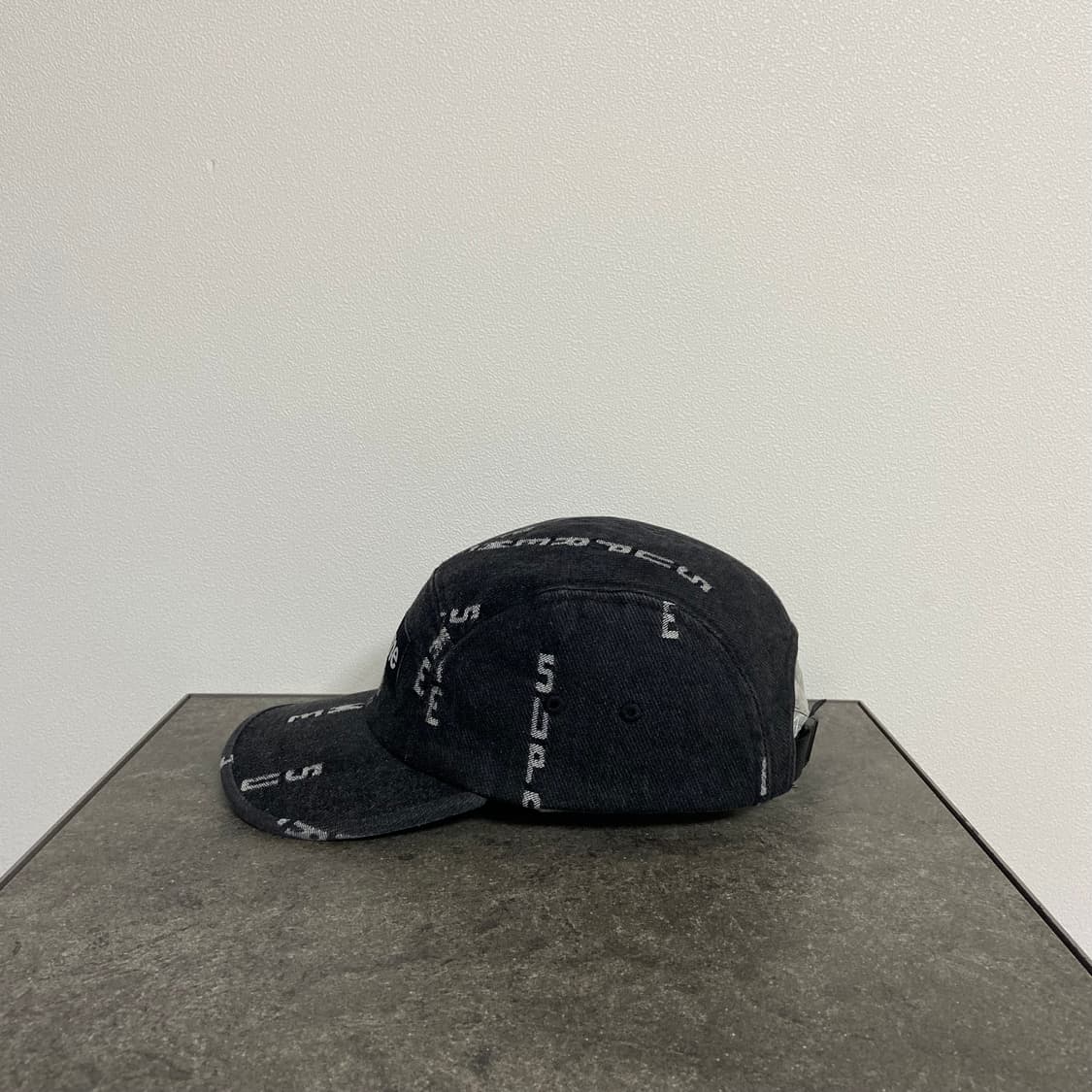 슈프림 워시드 데님 블랙 박스로고 캠프캡 모자 상품이미지2