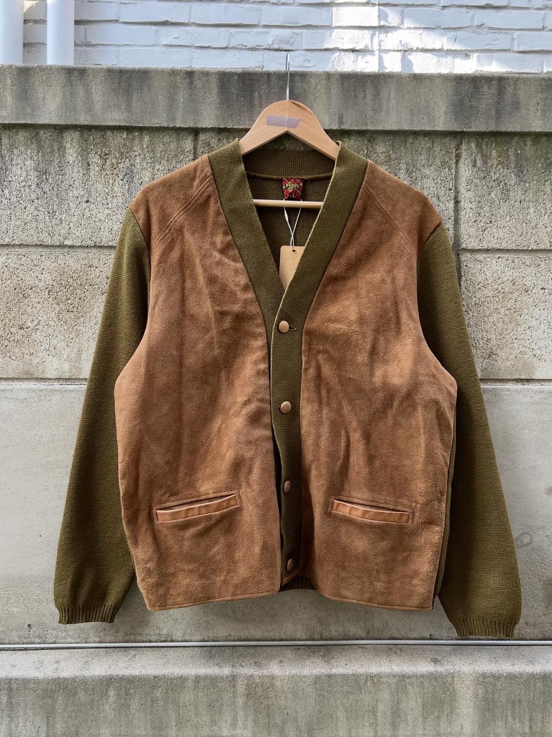 OLD EURO BURNY SUEDE LEATHER 빈티지가디건 상품이미지1