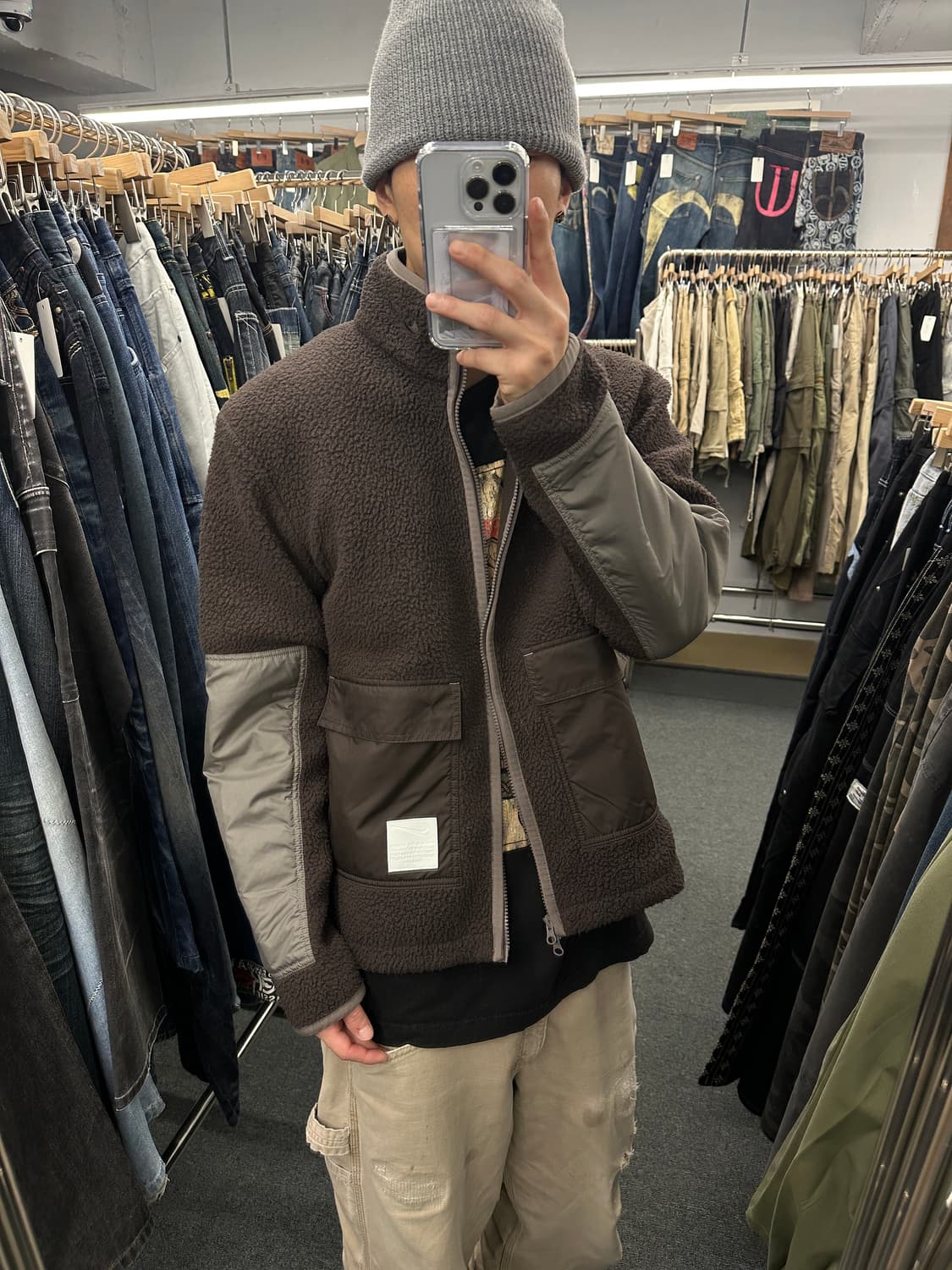 S) 나이키 브라운 쉐르파 플리스 자켓 후리스 상품이미지1