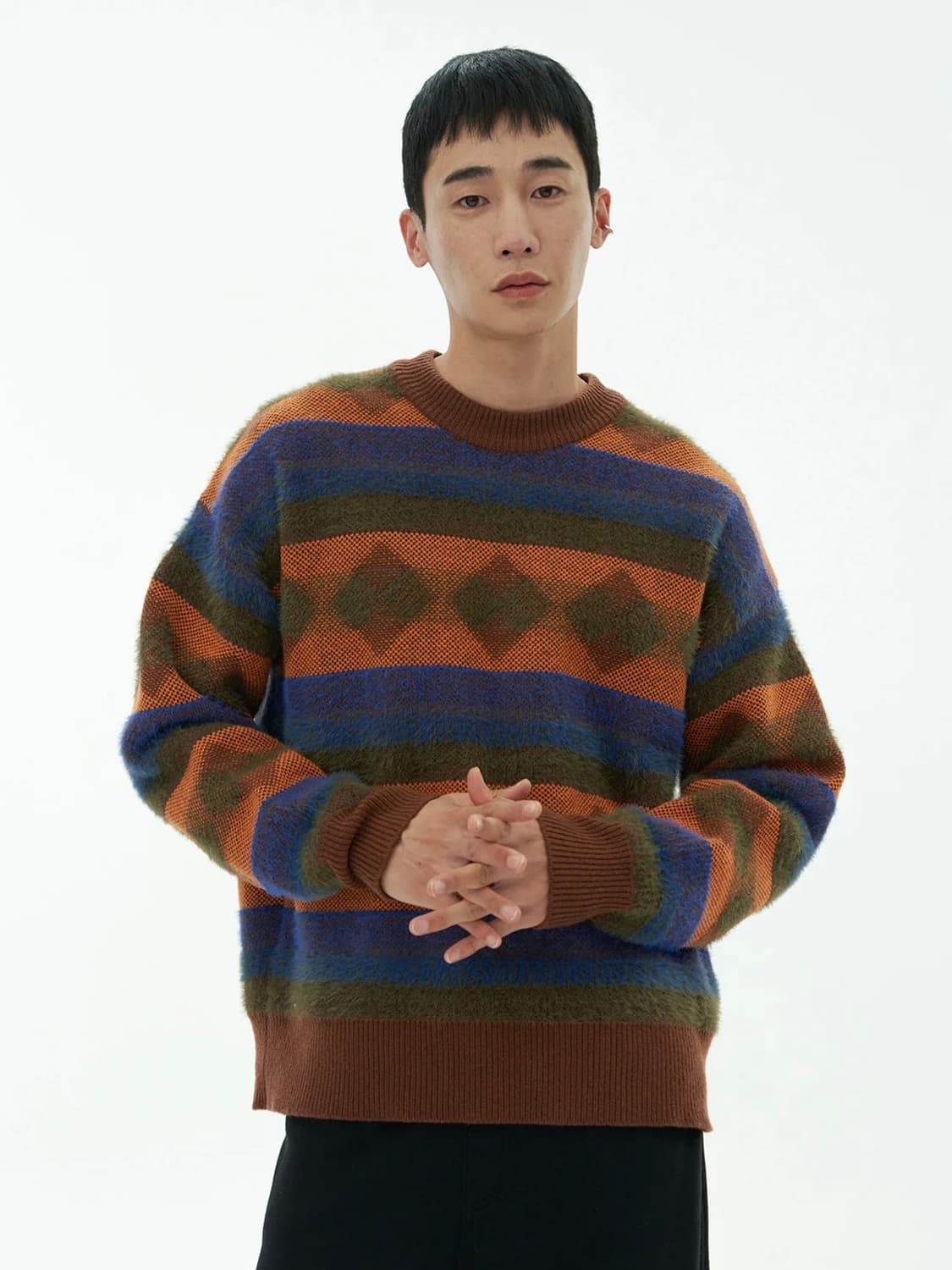 아모멘토 22FW 자카드 니트 풀오버 M 상품이미지5